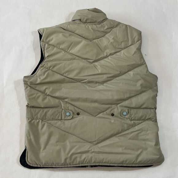 Vintage Eddie Bauer Womens M Goose Down Tan Khaki Puffer Vest Full Zip Quilted - Picture 2 of 12